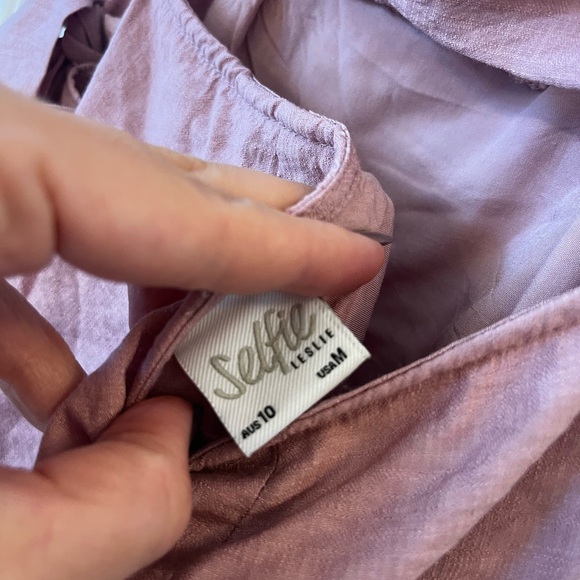 Selfie Leslie Angela Dress Pink wrap tie front - Picture 10 of 11